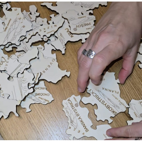 Drevené puzzle vo vrecku VRCHY A POHORIA